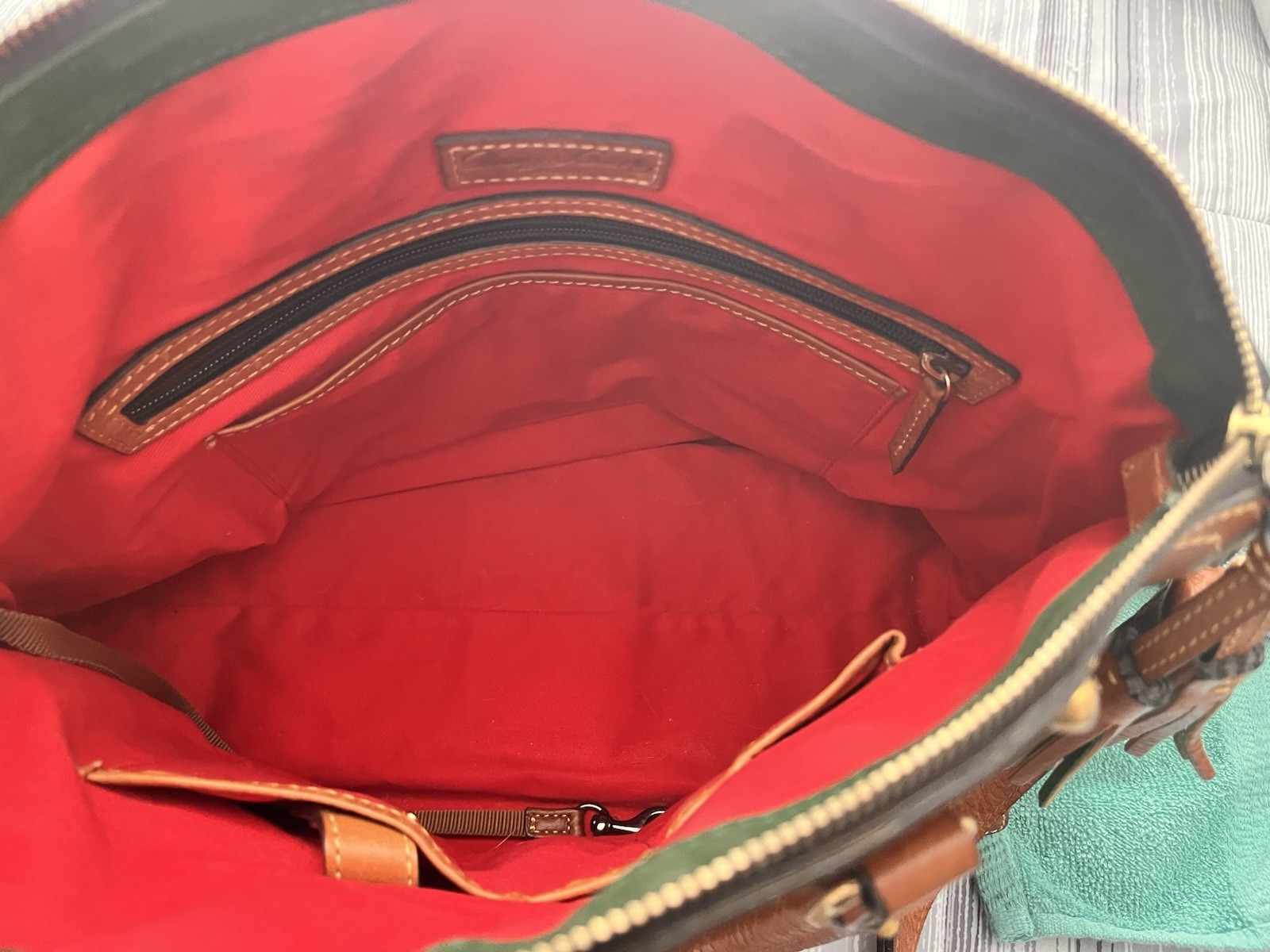 Dooney & Bourke Florentine Clayton Satchel bag Large Tote Natural Chestnut