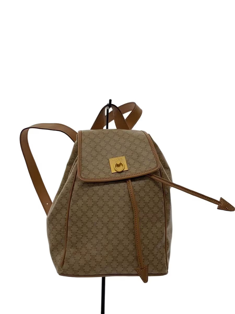 CELINE Macadam Backpack, PVC, BEG, All-over print