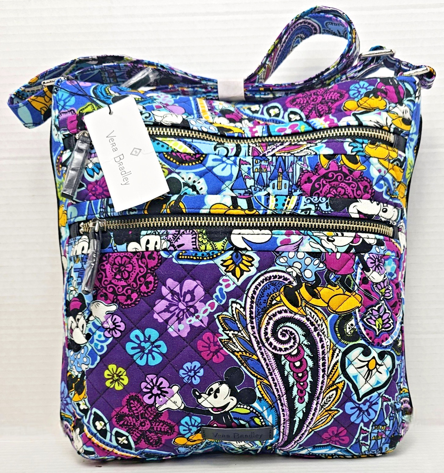 Vera Bradley Disney Iconic Triple Zip Hipster in Mickey’s Paisley Celebration