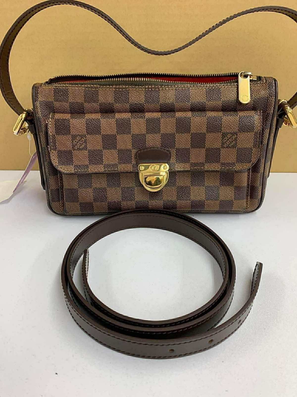Louis Vuitton Ravello Shoulder Bag GM Brown Canvas