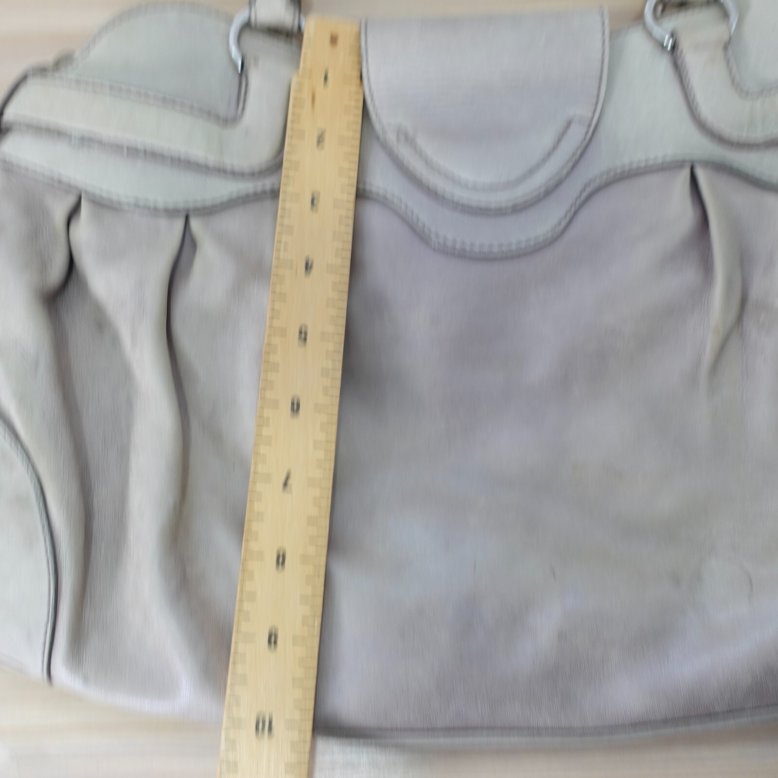Vtg SALVATORE FERRAGAMO Bag Leather Beige Buckle Purse Handbag Marissa Gancini