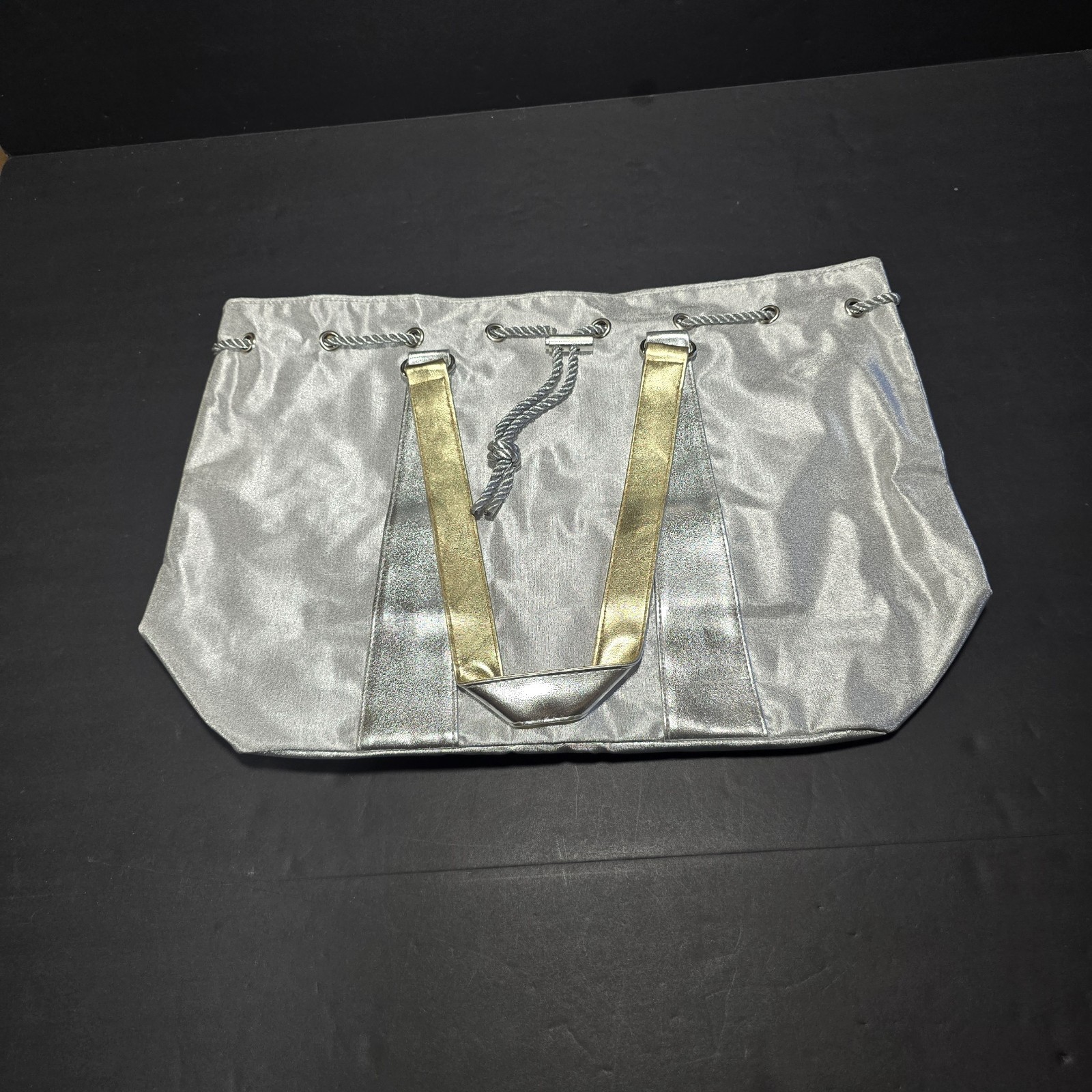 Tommy Hilfiger True Star Perfume Large Tote Silver And Gold 100% PVC
