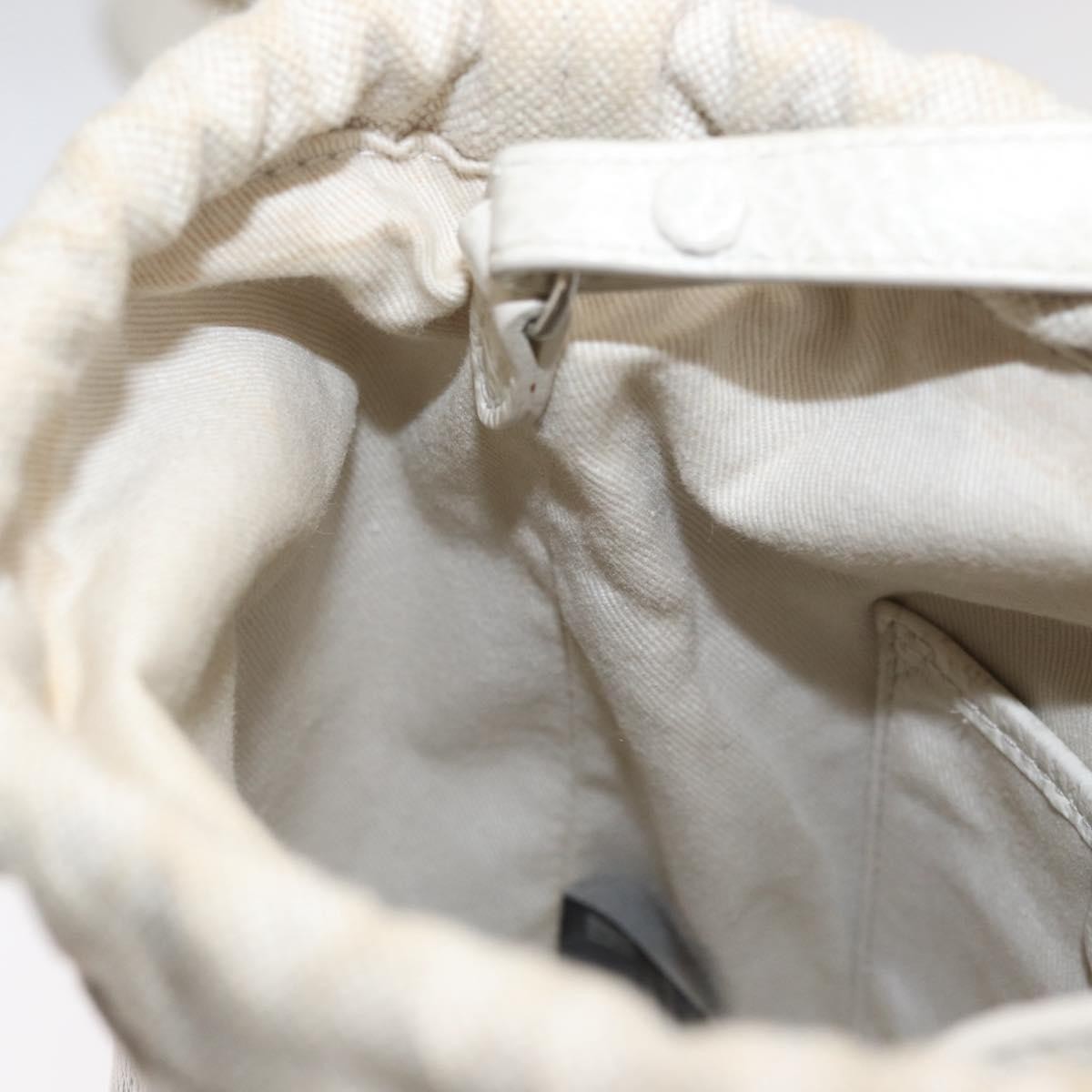 Maison Margiela 5AC Chain Shoulder Bucket Bag Leather 2way White Auth 154759