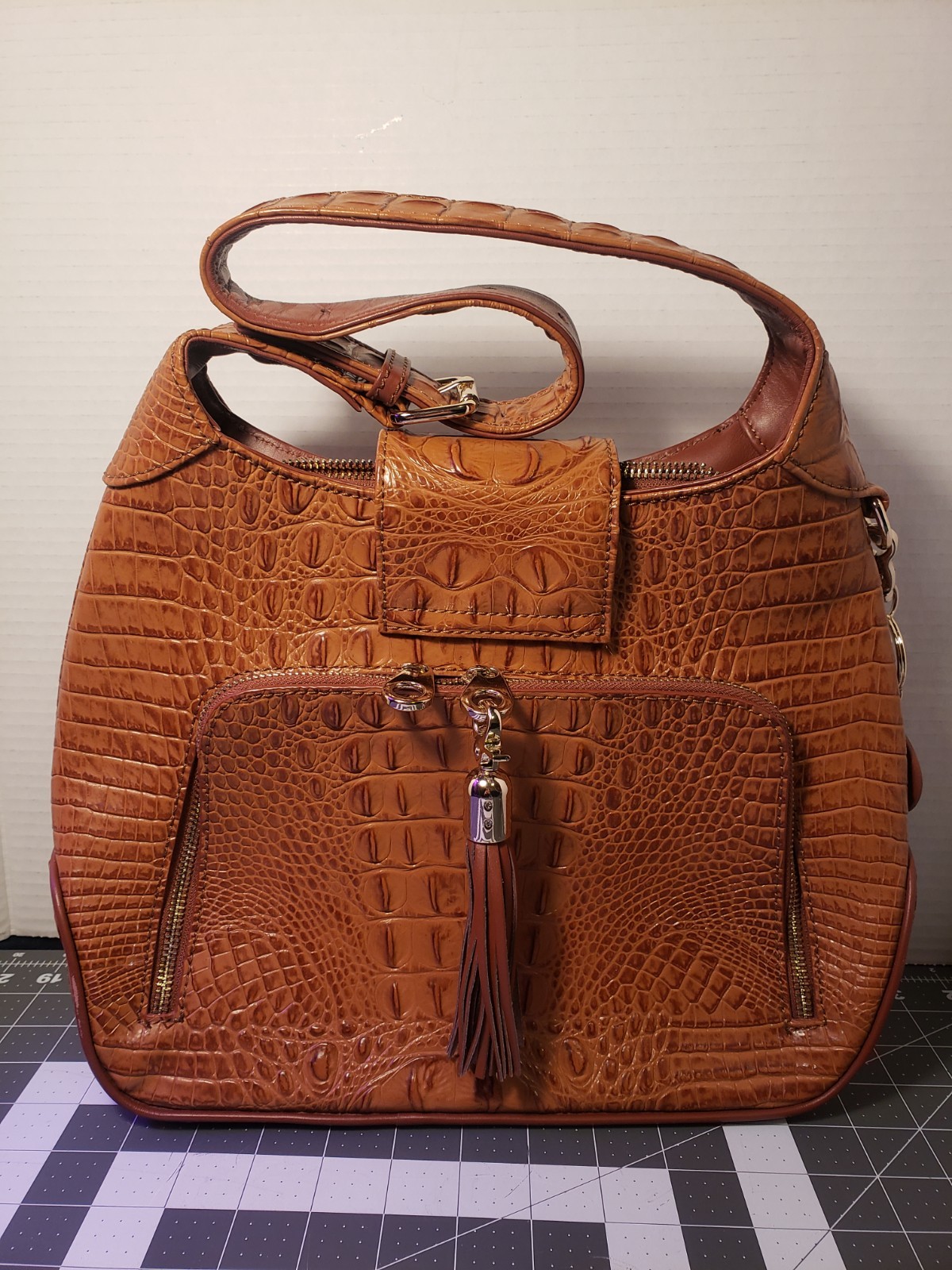 Conceal Carry Crocodile Leather Adjustable Buckle Strap Gun Purse