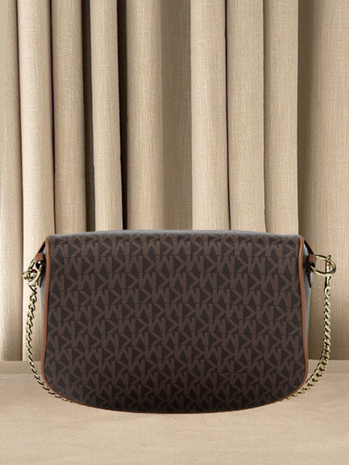 Michael Kors Slater Women Medium Signature Logo Chain Sling Pack Crossbody Bag