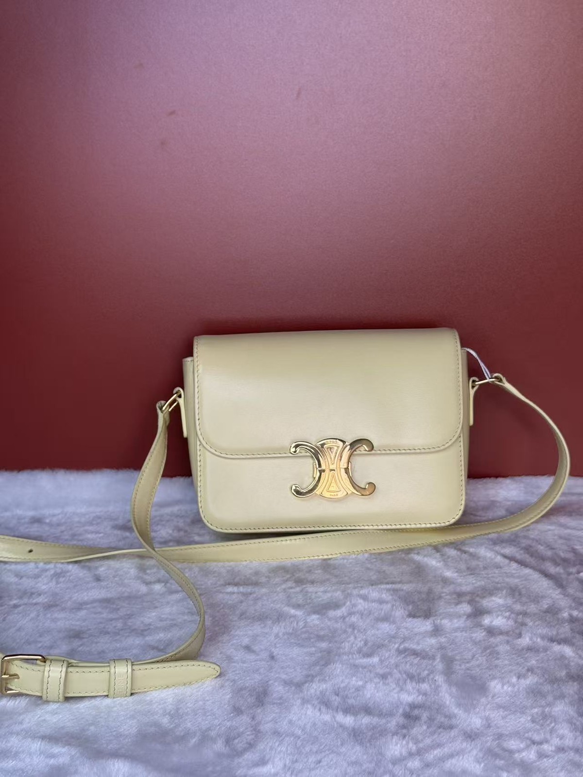 Celine Triomphe Mini Light Yellow DX327@pre-verified by eBay 26.06.18