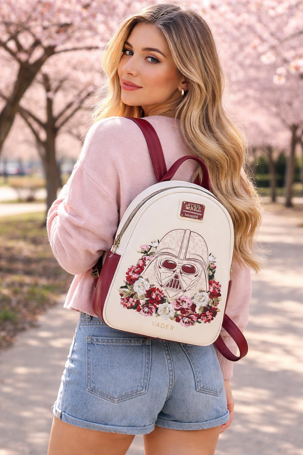 Loungefly Disney Star Wars Darth Vader Embroidered Floral Mini Backpack