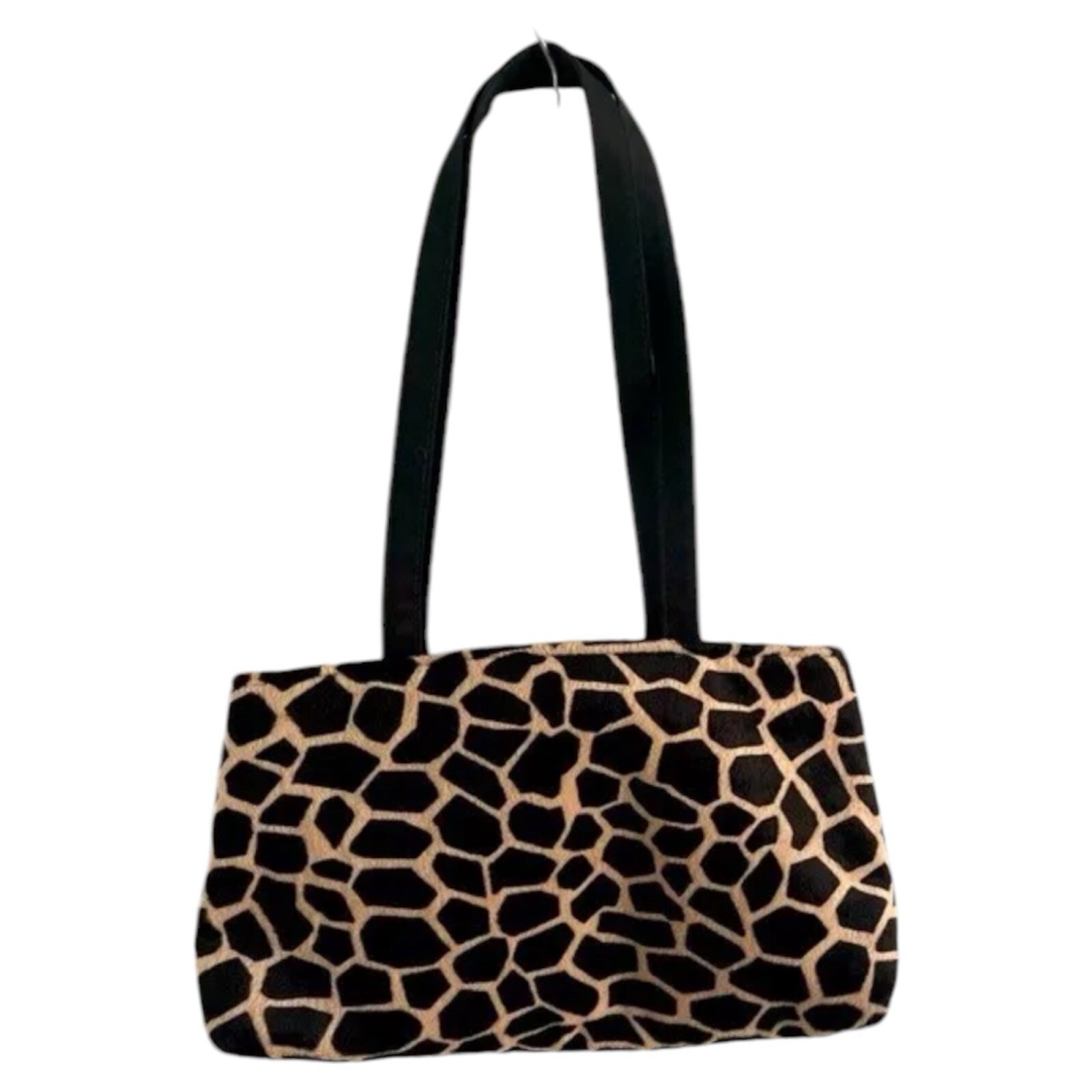 Giraffe Print Faux Fur Bag Purse (10″ x 6″)