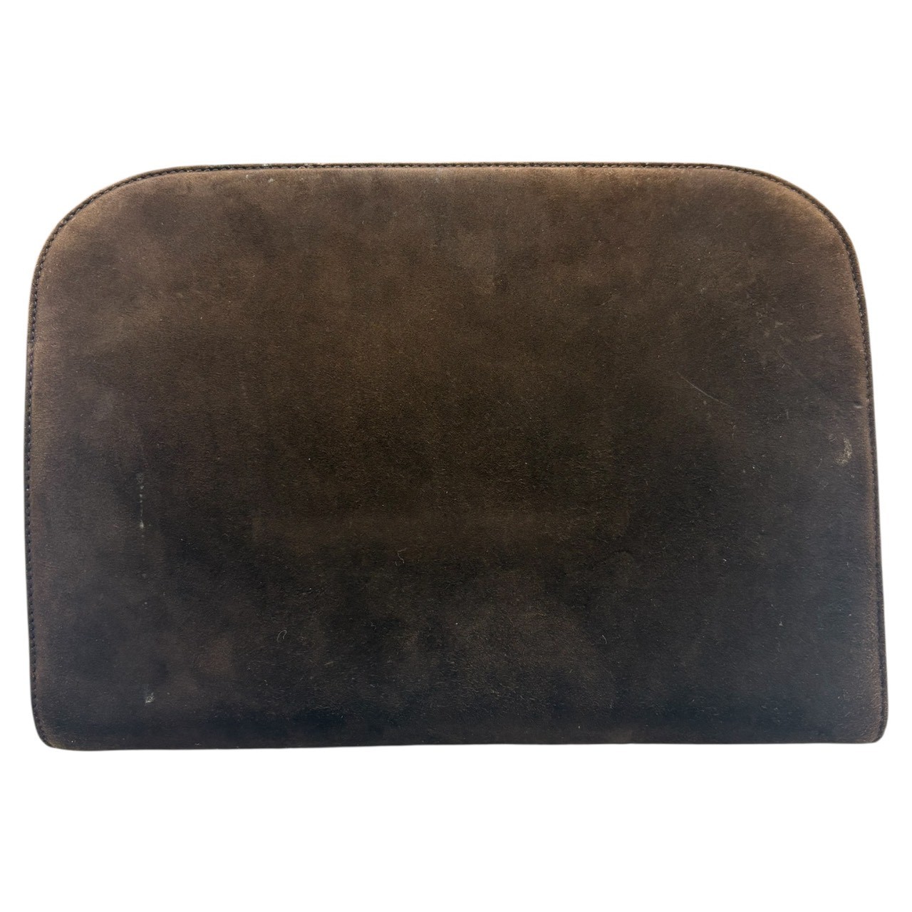 Salvatore Ferragamo Gancini Shoulder Bag Clutch bag Brown Gold Hardware Suede