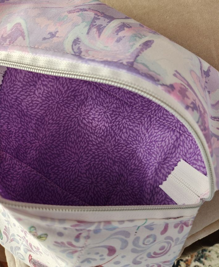 Two Medium Sized Cotton Fabric Zipper Storage Pouches – Pastels – Girls Organize