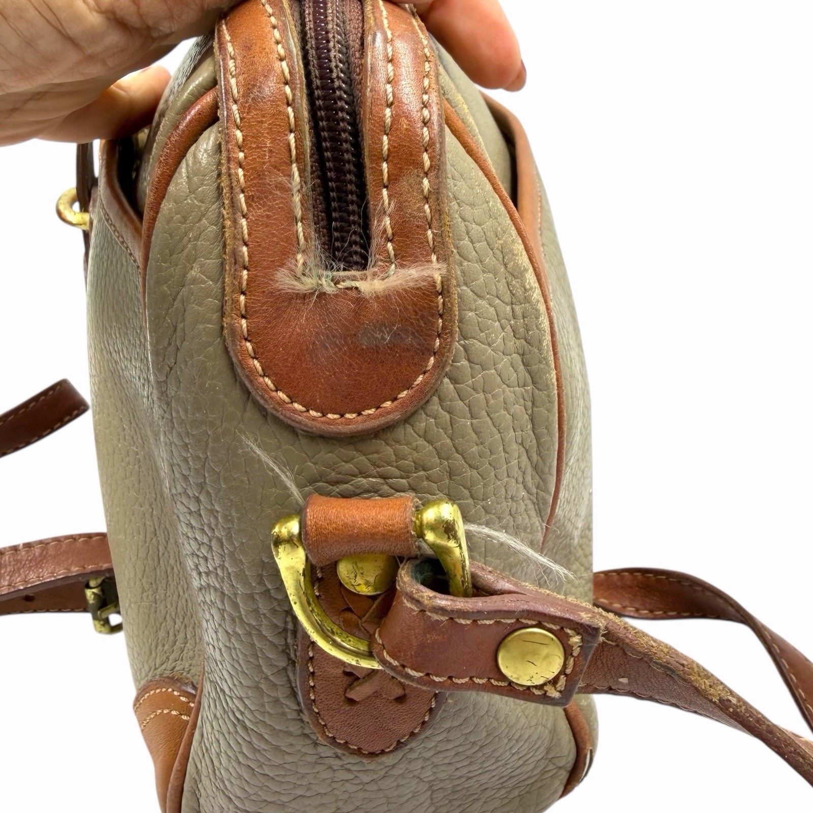 VTG 80s 90s LIZ CLAIBORNE LEATHER CROSSBODY PURSE PREPPY CLASSIC OLD MONEY *READ