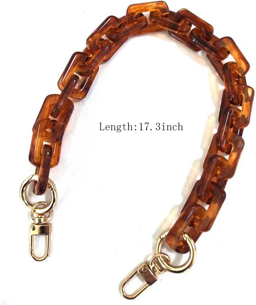 17.3 Inch Retro Tortoise Shell Pattern Resin Replacement Purse Chain Strap Shoul