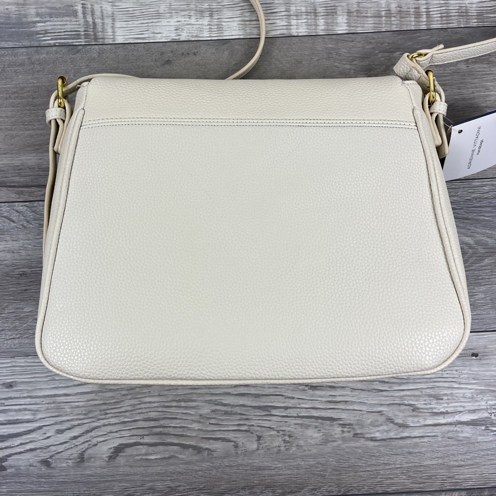 Adrienne Vittadini Crossbody The Pebble Collection Large Flap Ivory NEW W/Tags