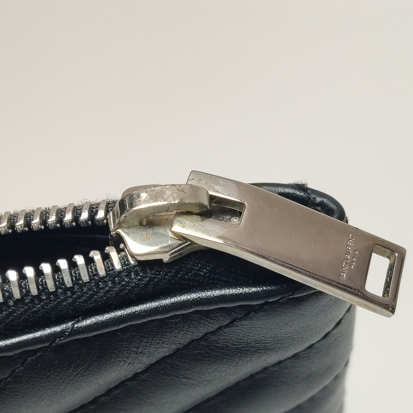 Saint Laurent Monogram Regular Size Black Leather Handheld Clutch US Ship