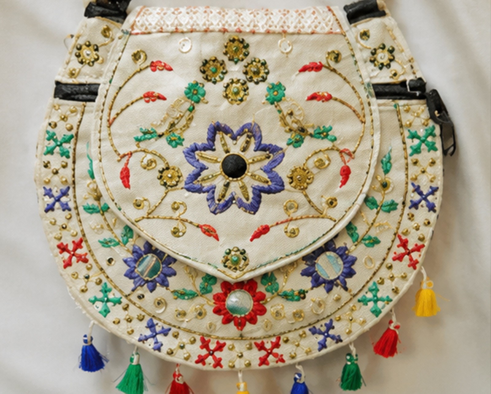 Handmade Vintage Banjara Shoulder Bag, Bohemian Embroidered Crossbody Purse