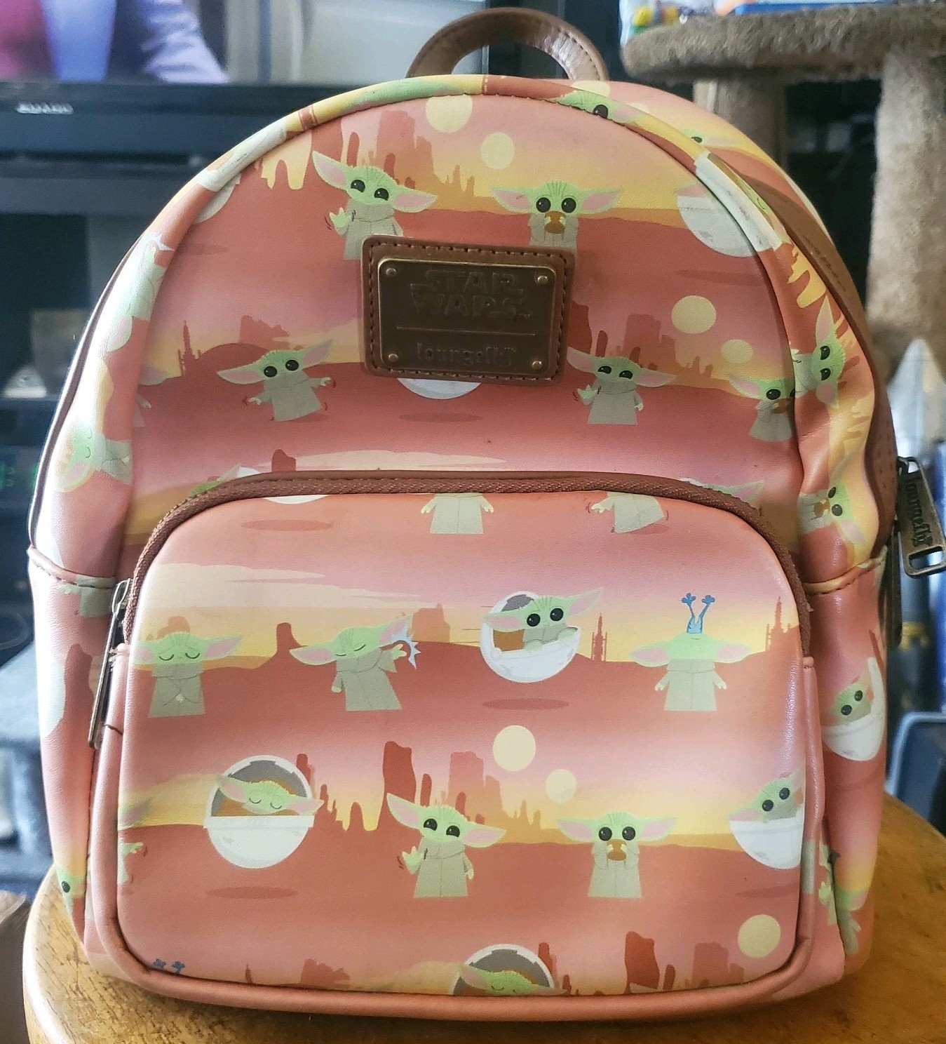Disney Star Wars Loungefly The Mandalorian Baby GROGU Mini Backpack Faux Leather