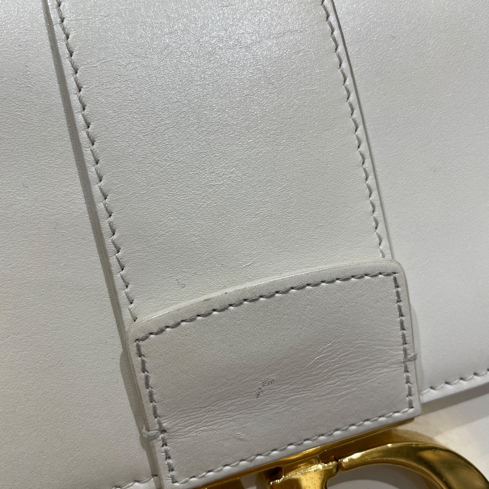 CHRISTIAN DIOR 30 Montaigne Box Bag White Calfskin Leather Crossbody Bag