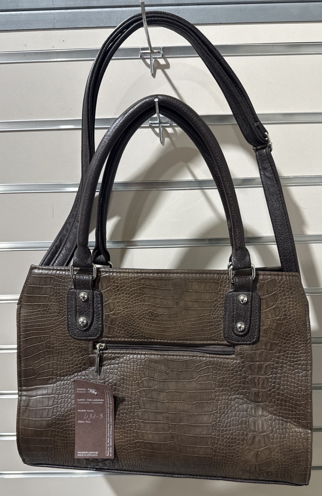 Povijola Purse Handbag Leatherette Model 431-3 Genuine Lithuania Made