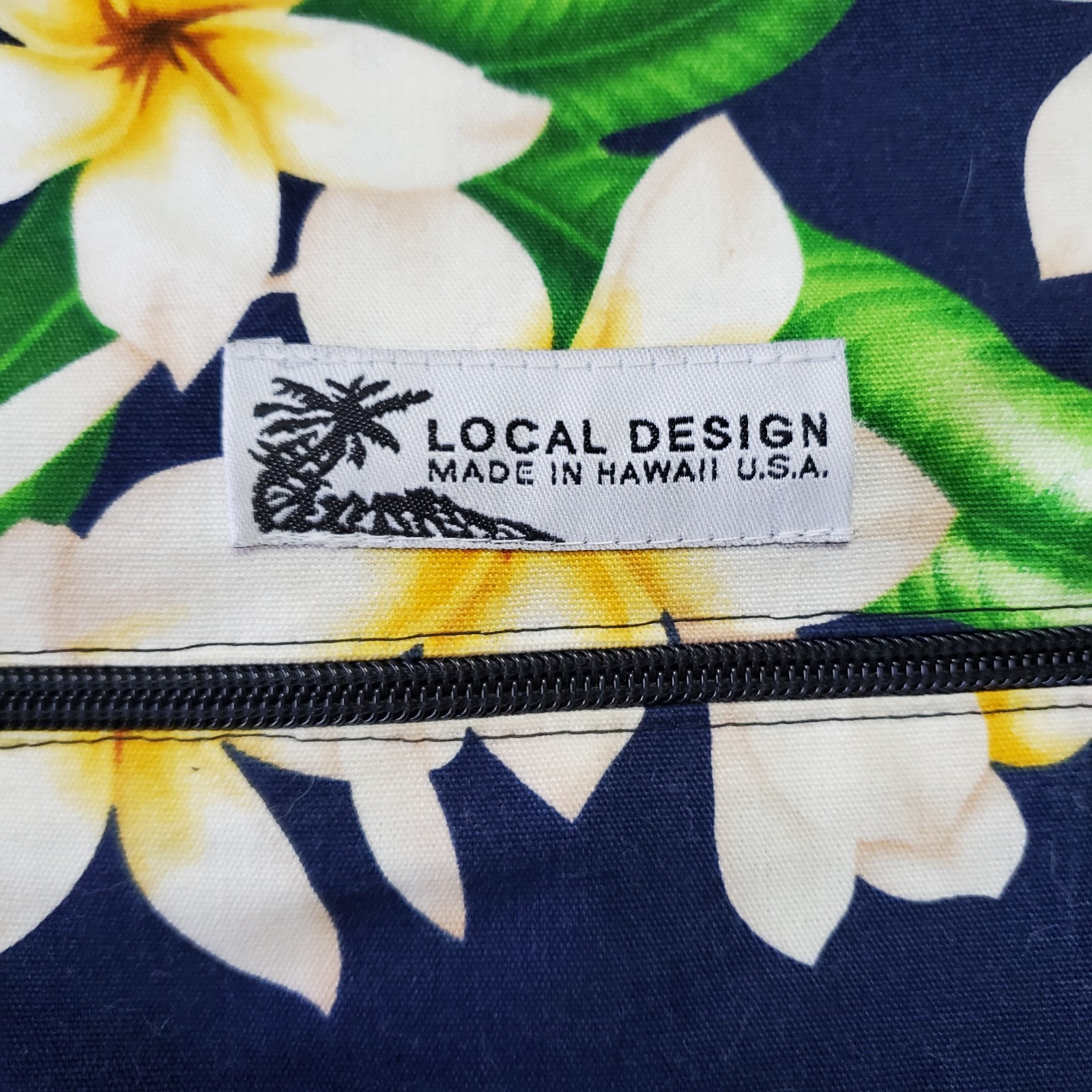 Local Design Hawaii Tote Bag Reversible Blue White Plumeria Purple Sea Turtles