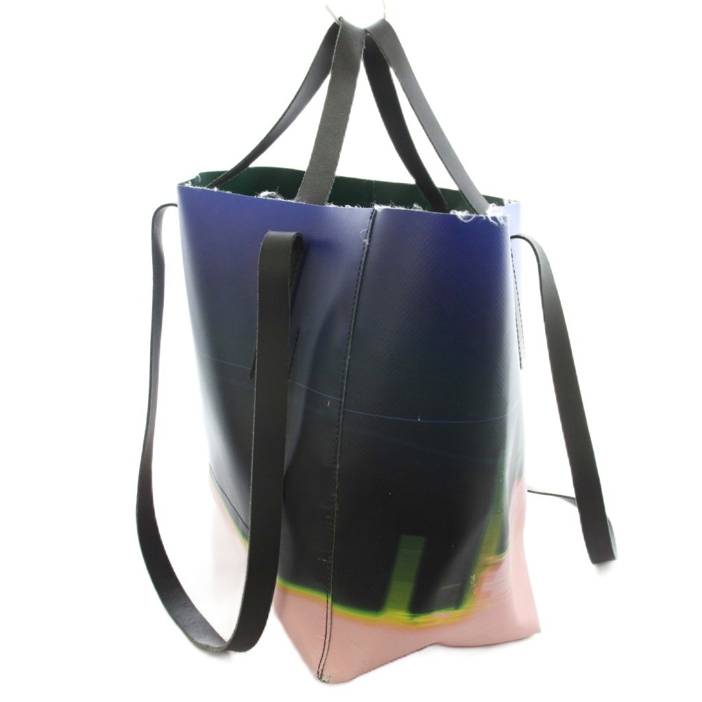 Dries Van Noten Tote Bag PVC Blue Pink 11.8in x 5.9in Used B Condition