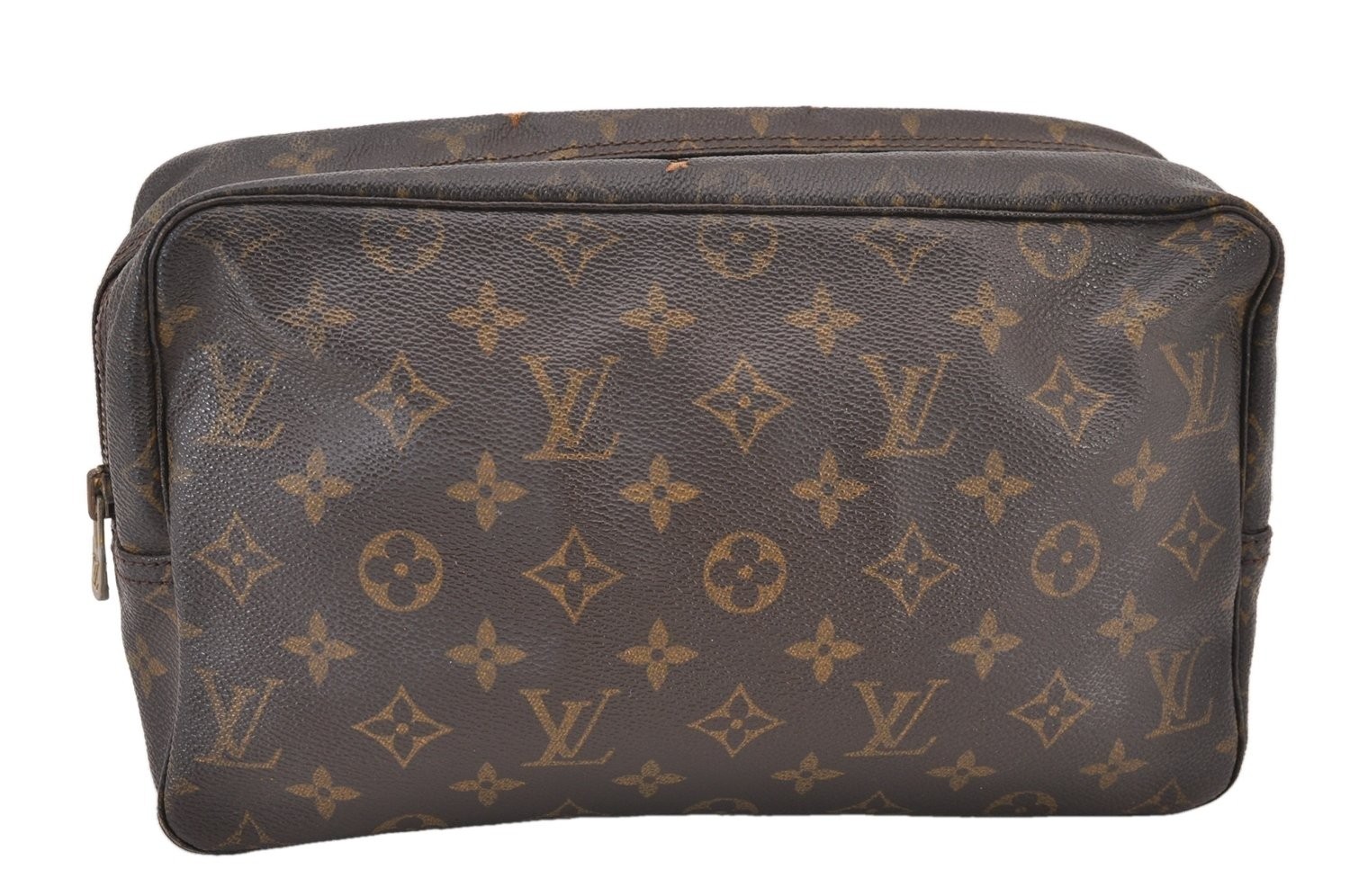 Auth Louis Vuitton Monogram Trousse Toilette 28 Clutch Hand Bag M47522 LV 408AB