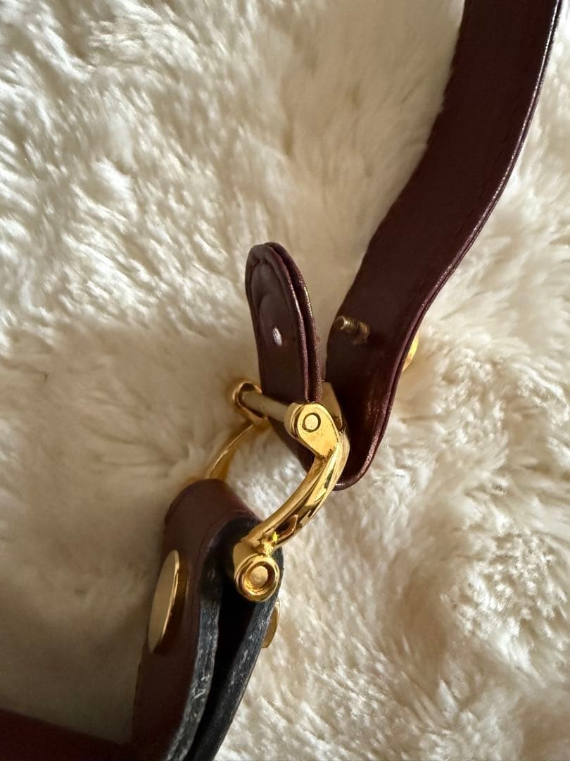 Cartier Leather Shoulder Bag Must Bordeaux Women France 129403