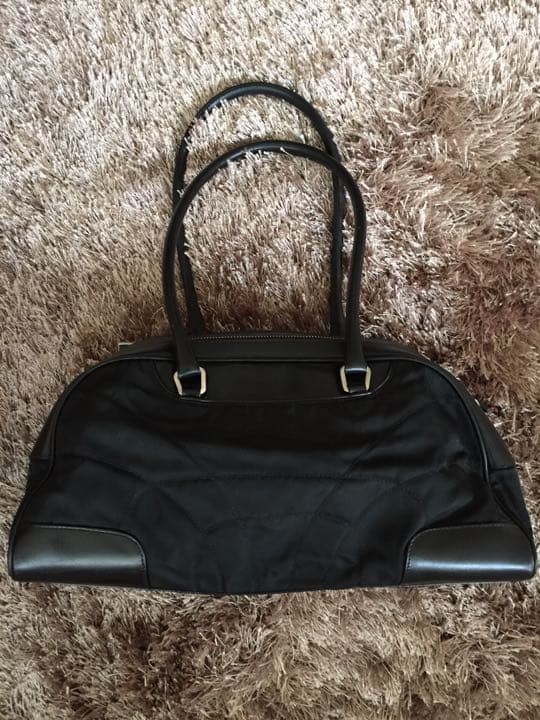 PRADA Mini Bowling Boston 00s Shoulder Bag Archive Black Nylon Leather Good Rare