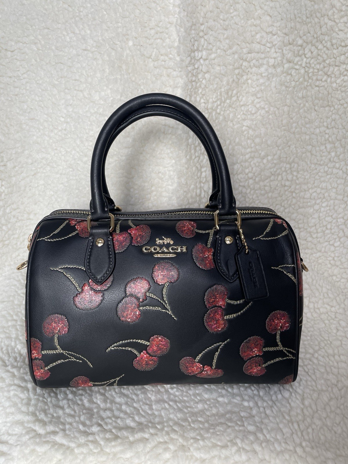 Rare Coach Black Cherry Print Set