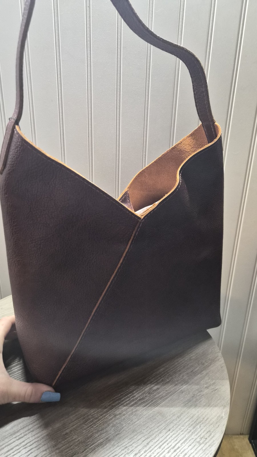 Portland Leather Goods Premium Large Naomi Shoulder Bag Boreal Pebbled Leather