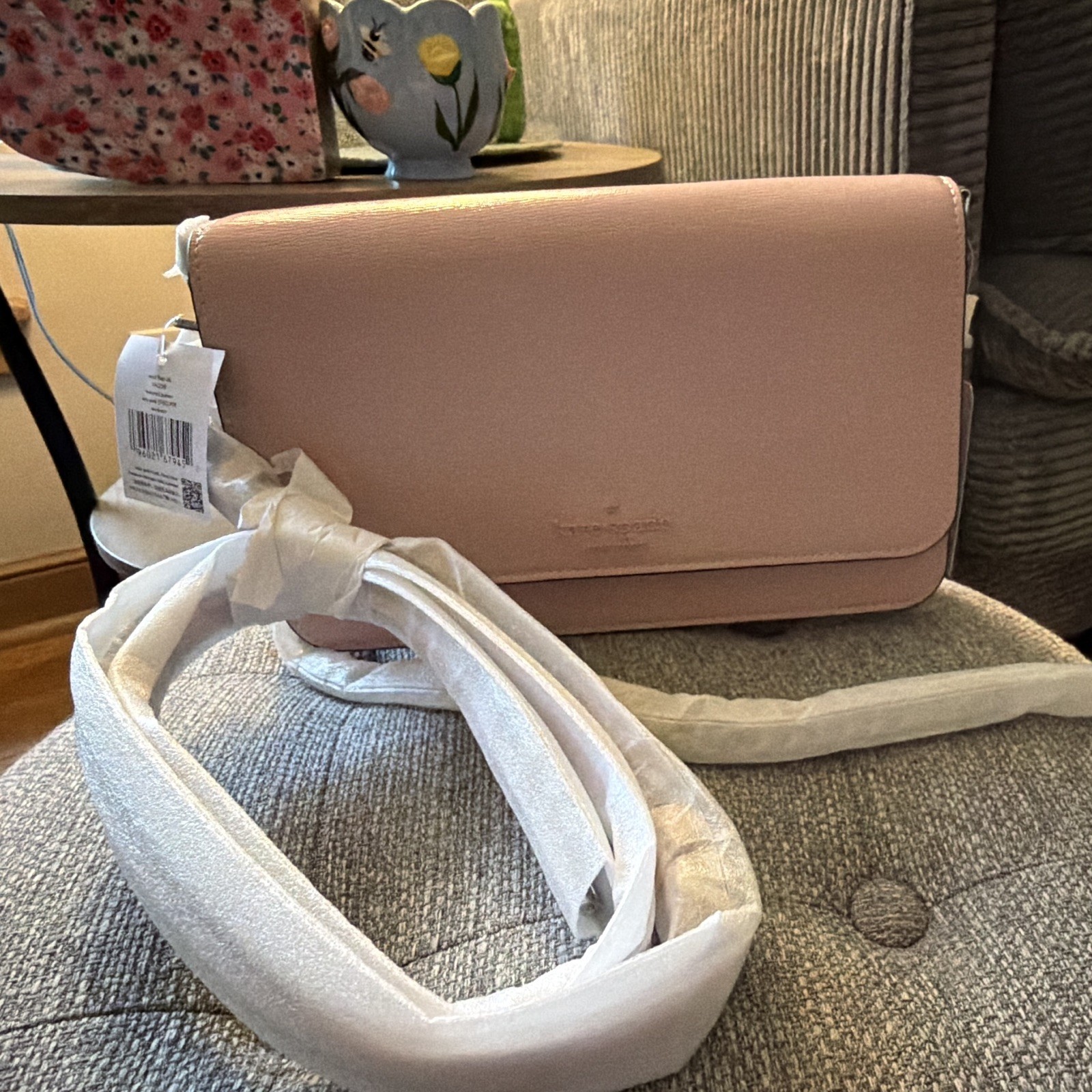 kate spade medium flap textured patent tutu pink Madison with silver hardware