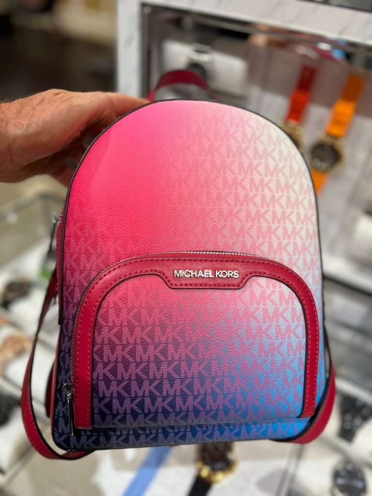 Michael Kors Jaycee Women Medium Shoulder Fashion Backpack Dark Raspberry Multi