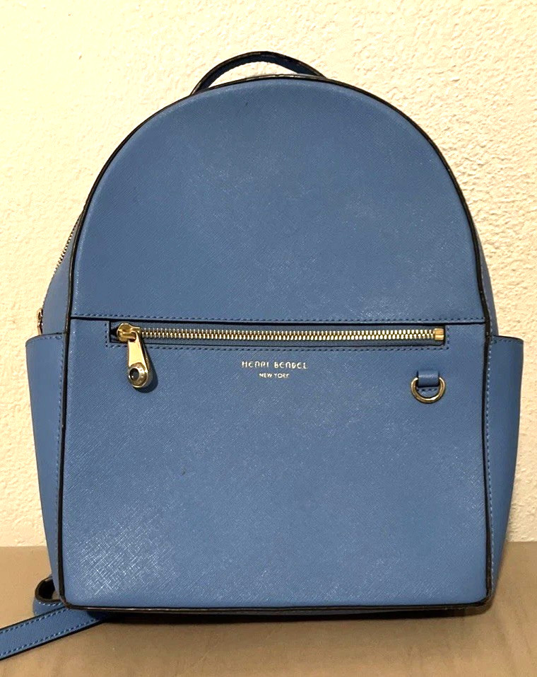 Henri Bendal New York West 57th Leather Backpack in Blue (Grillaile) 11.5x9x4