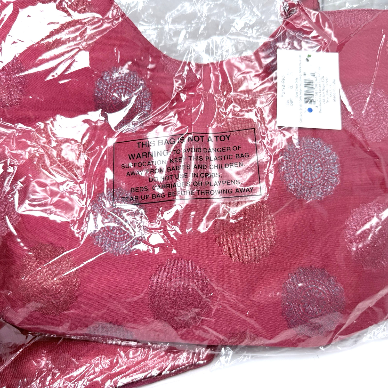 Exmart Red Purse Lot of 2 100% Polyester Spot Clean Made in India