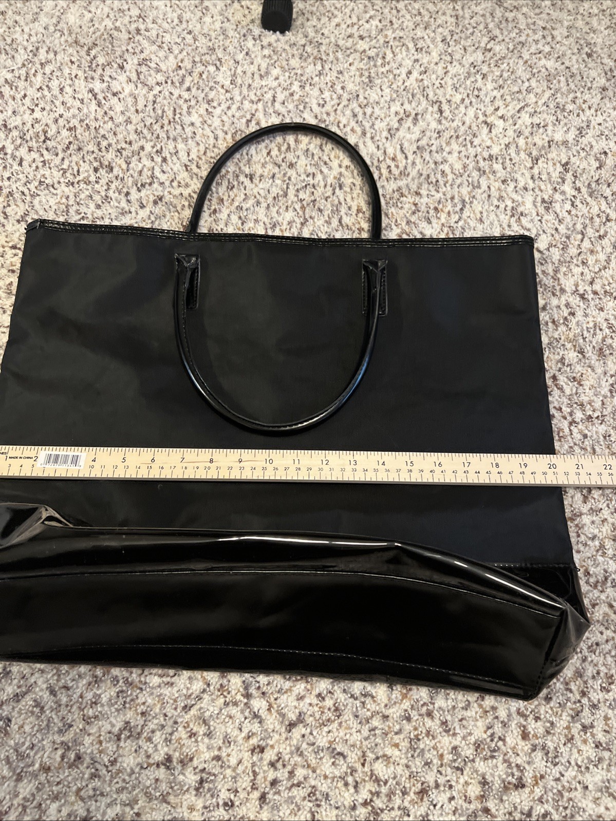 Burberry 2 Tone Black Canvas Tote Fragrance Bag One Spot Inside