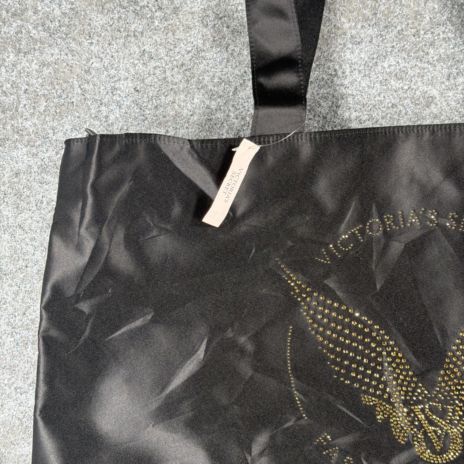 Victoria’s Secret Fashion Show 2025 Rhinestone Wings Tote Bag Black Gold NEW