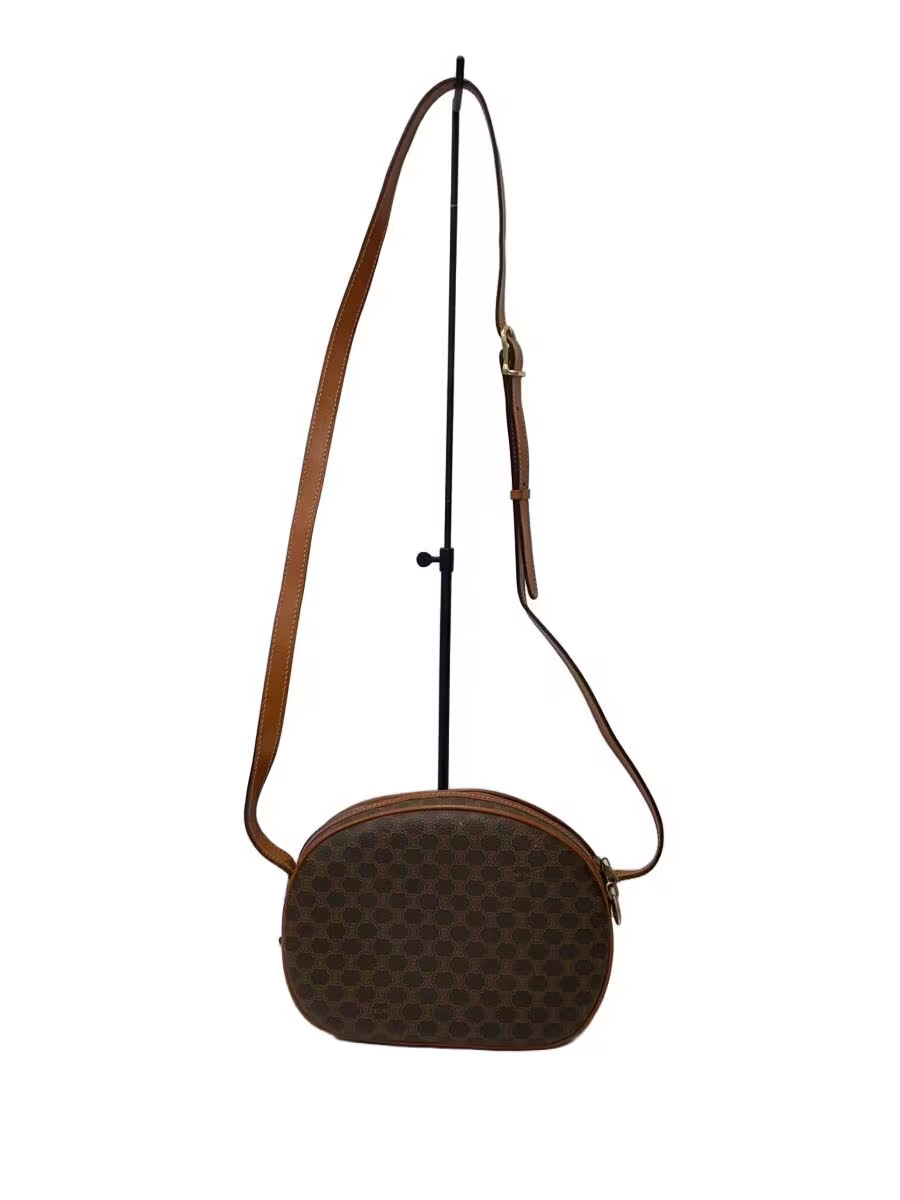 CELINE Shoulder Bag Leather BRW All-Over Print M07