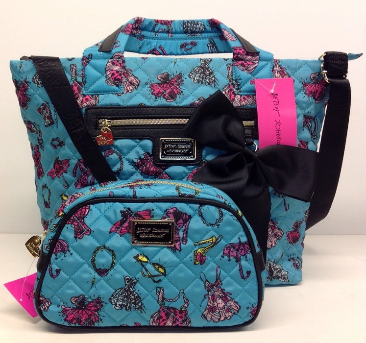 BETSEY JOHNSON TURQUOISE TOTE BM18625 AND TURQUOISE LARGE LOAF BM18645 NWT $146