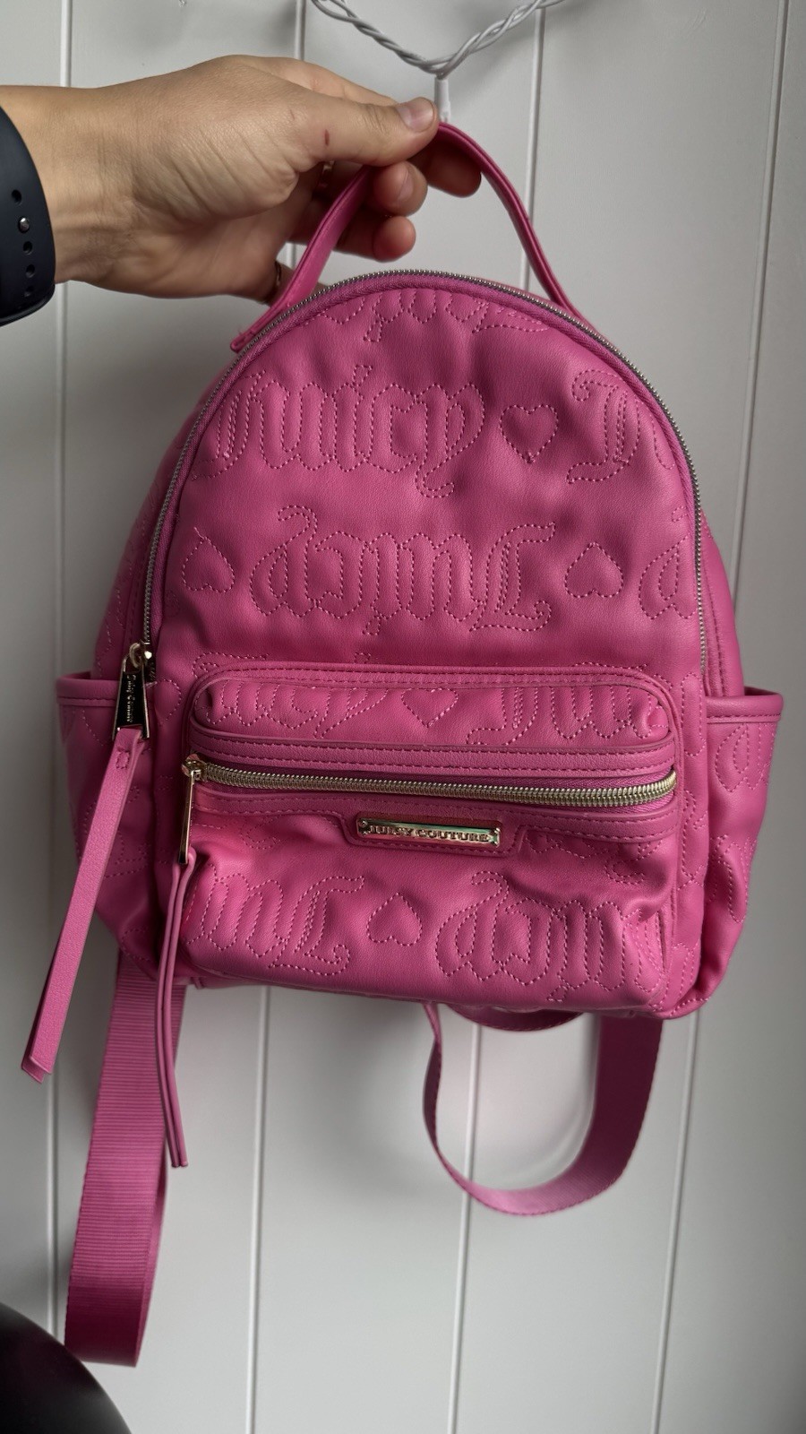 Juicy Couture Small Backpack Purse Pink Embroidered Design