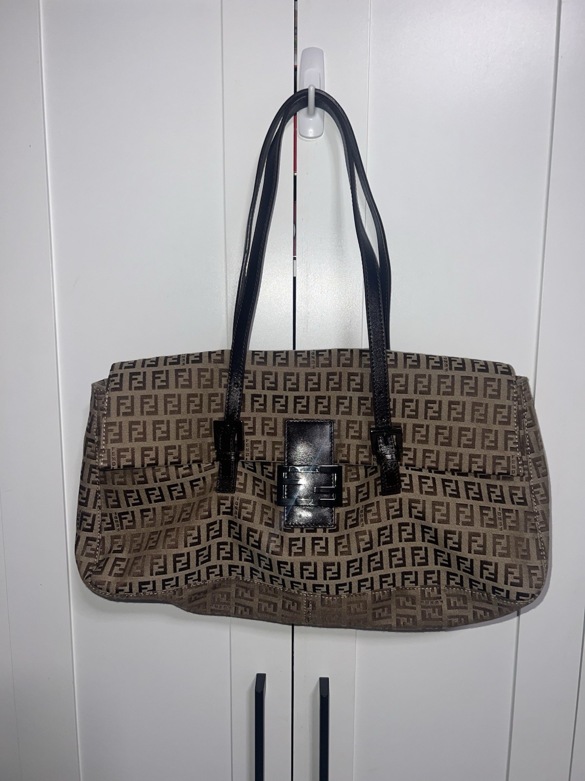 Fendi Zucca Mama Forever Baguette Shoulder Bag 3677-8R205-029 Vintage 2002 Y2k