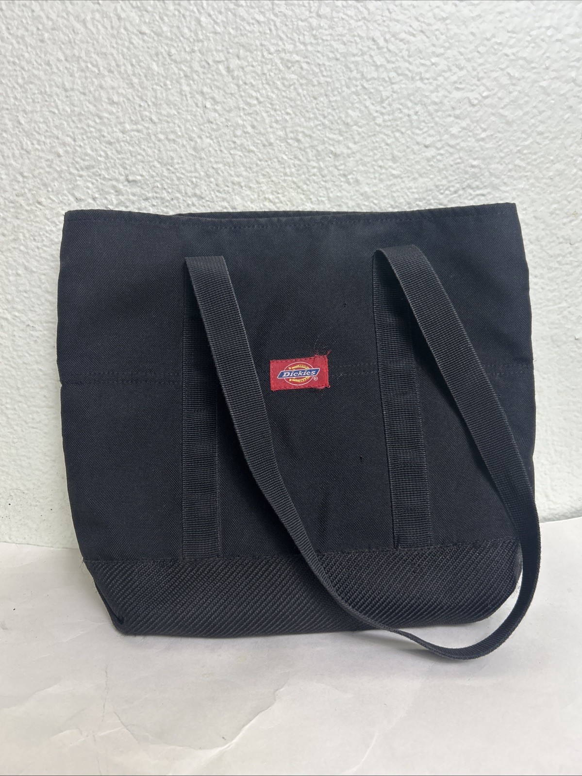 Y2K Small Black Dickies Tote Bag Polyester 13x10x3 Flaw Lining Peeling