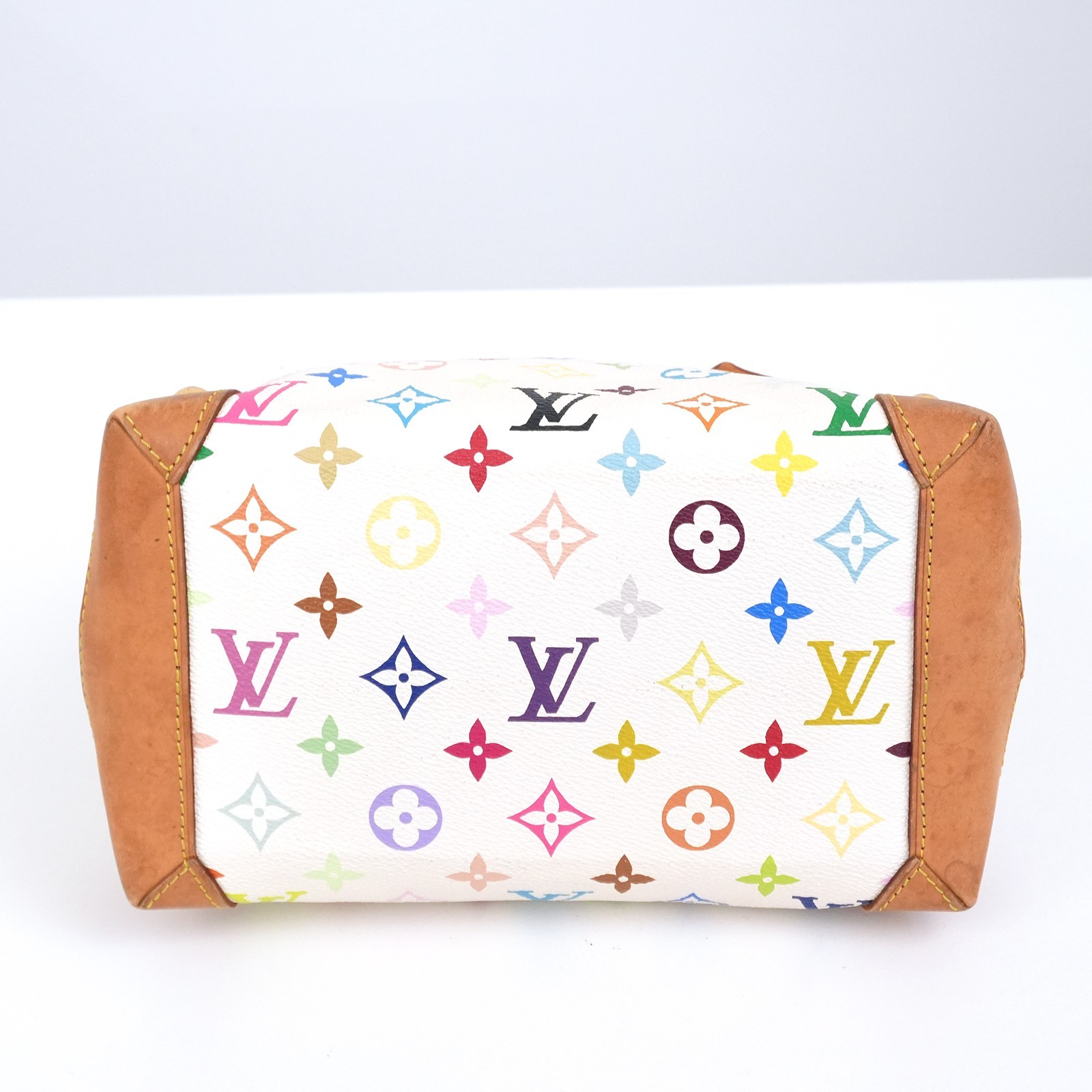 LOUIS VUITTON LV Monogram Multicolor Audra M40047 Bag White TH1005 Auth #58639A