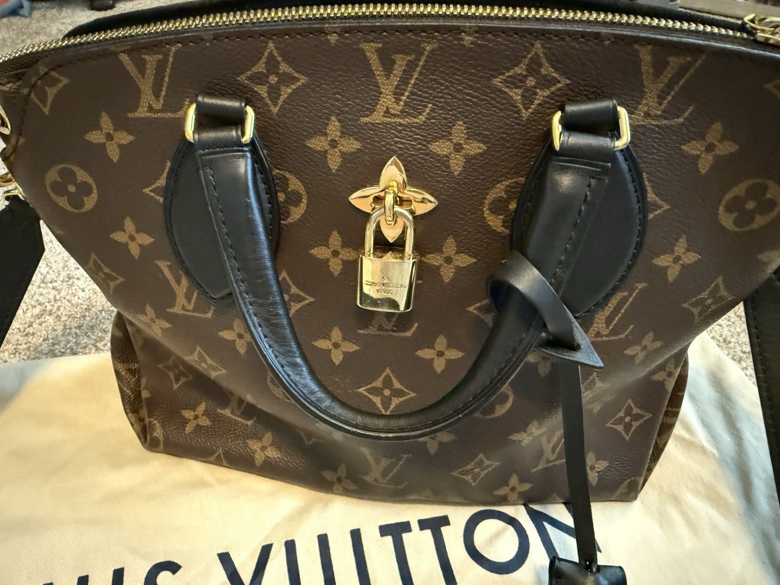 Louis Vuitton Flower Zip Tote PM Monogram Noir