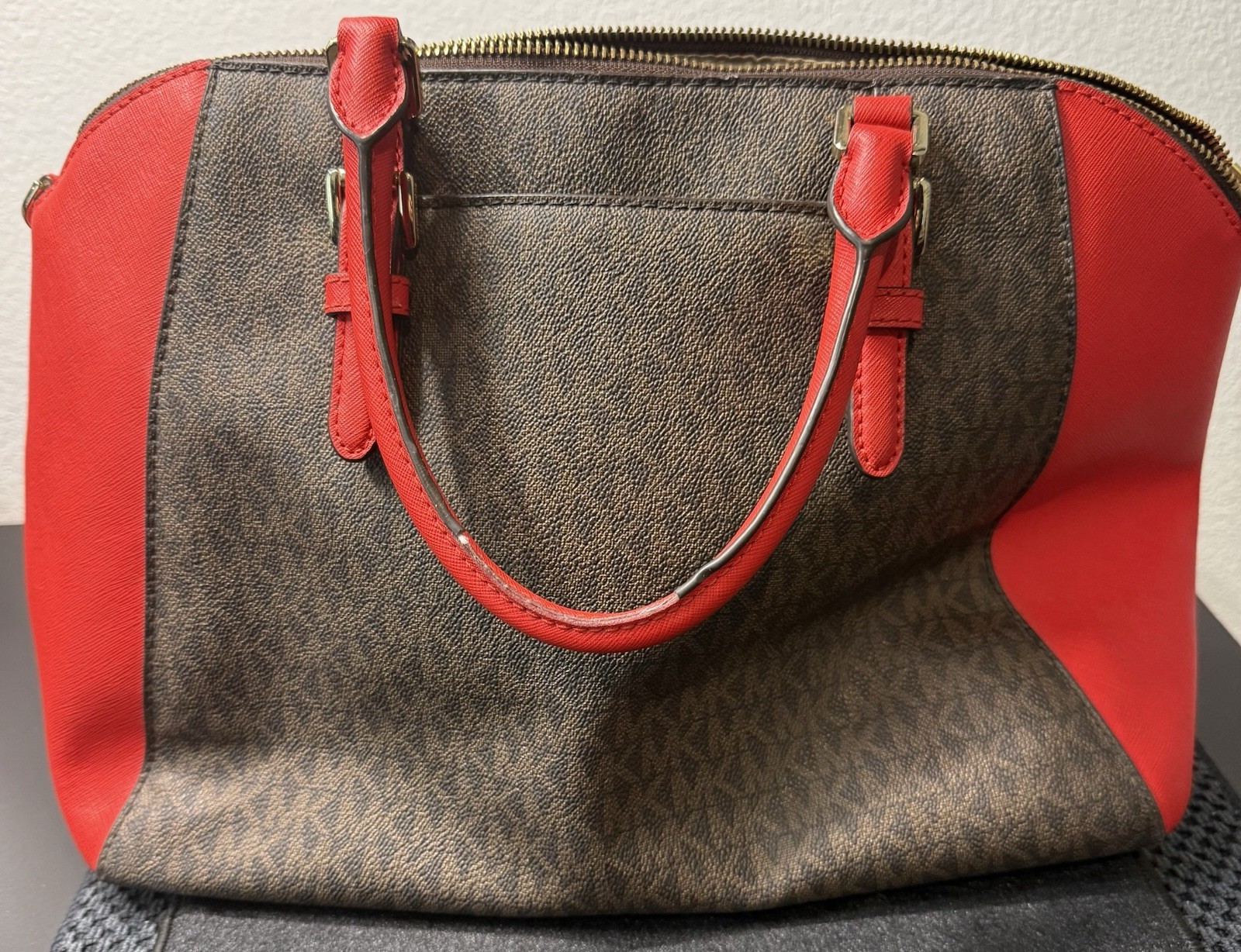 Michael Kors MK Shoulder Bag Handbag Brown And Red