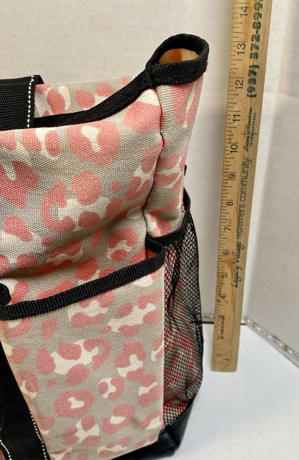 Utility Tote Bag Zip Top Organizer 10 Pockets Pink Teacher Nurse Shopping