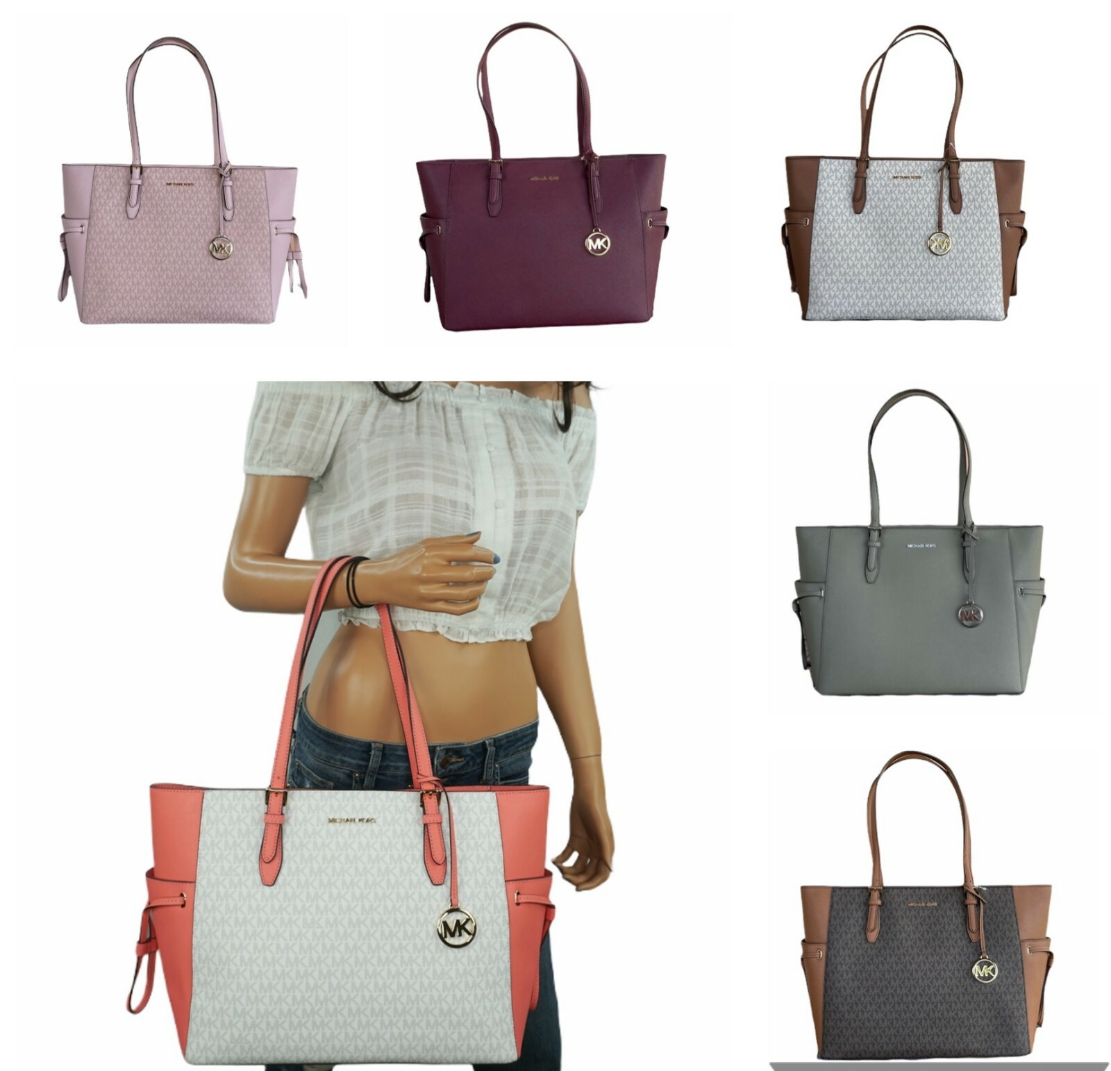 MICHAEL KORS GILLY LARGE DRAWSTRING TRAVEL TOTE SHOULDER BAG $428