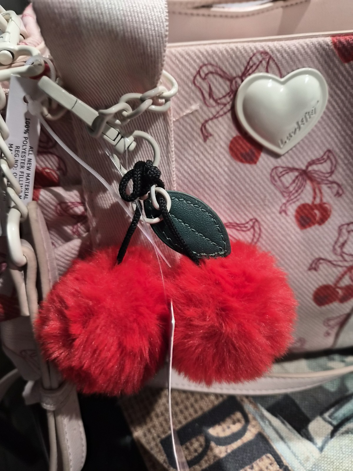 Betsey Johnson Luv Betsey Cherry Bow Ruffle Satchel Tote Bag Crossbody Purse NWT