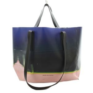Dries Van Noten Tote Bag PVC Blue Pink 11.8in x 5.9in Used B Condition