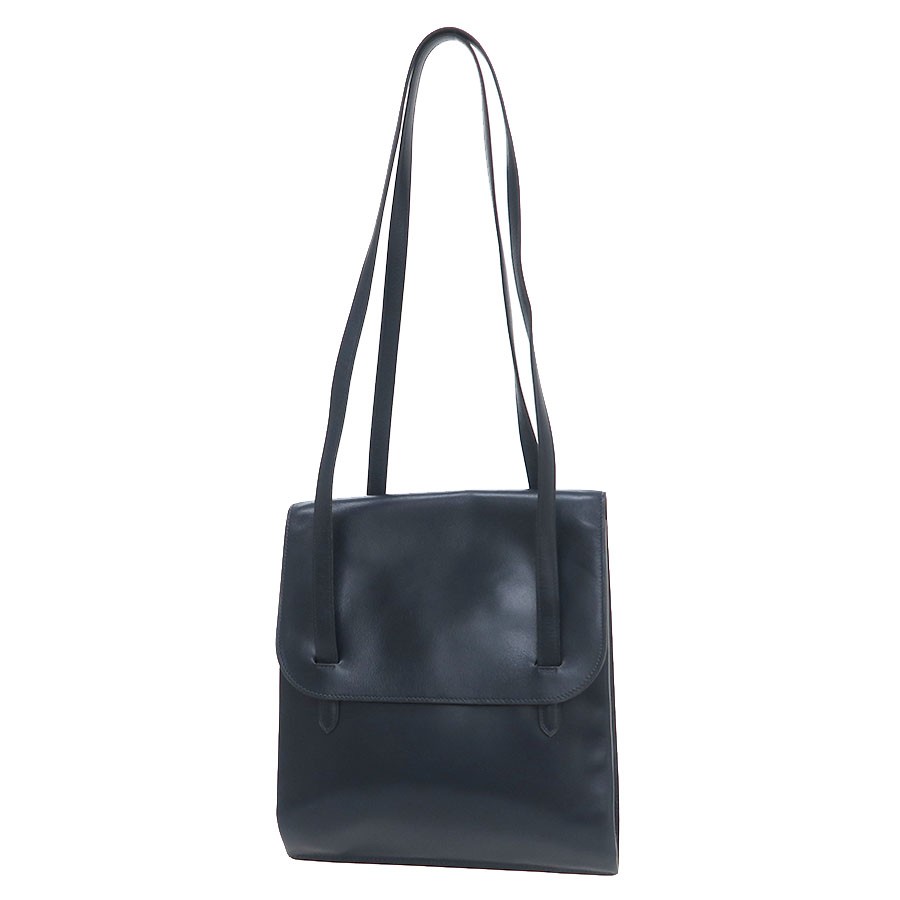 Hermes Tote Box Calf Navy Shoulder Bag #SAB15698