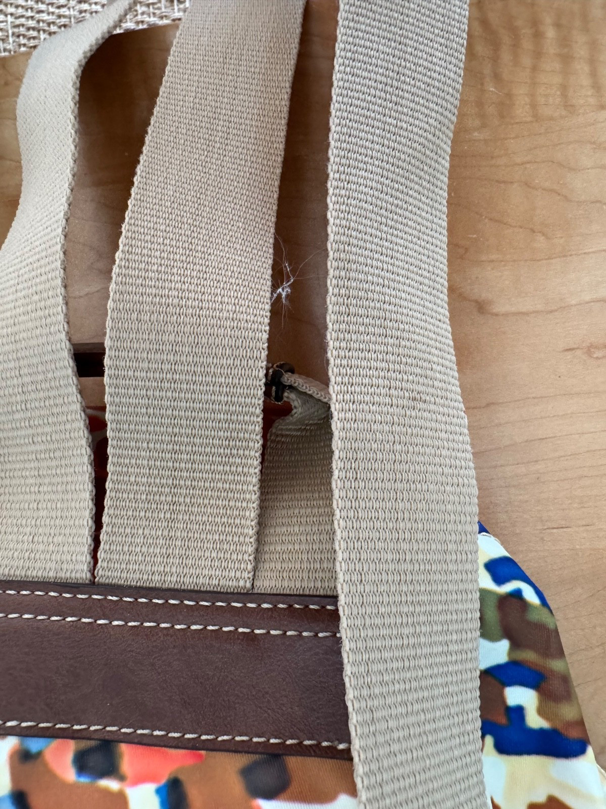 Nine West Watercolor Backpack Leather Accents, Many Zipper/Snap pockets