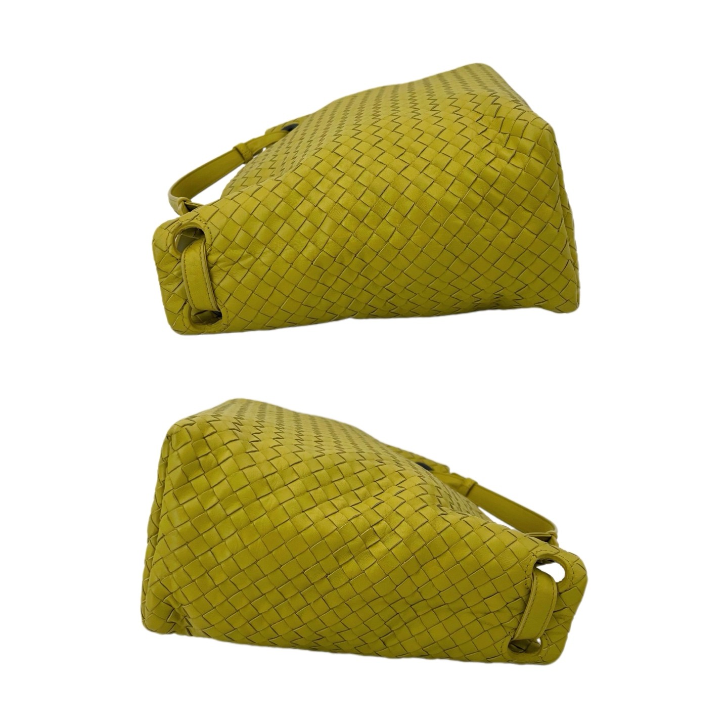 Bottega Veneta Double Bridge Large Chartreuse Intrecciato Leather Tote US Ship